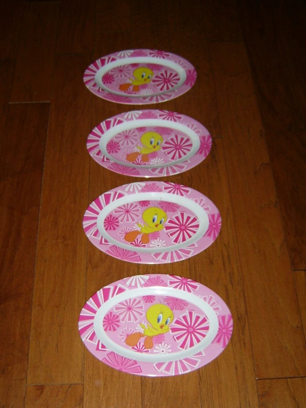 Vintage Gibson Tweety Bird Oval Melamine Platters, Set Of 4 (14”x9”), EUC